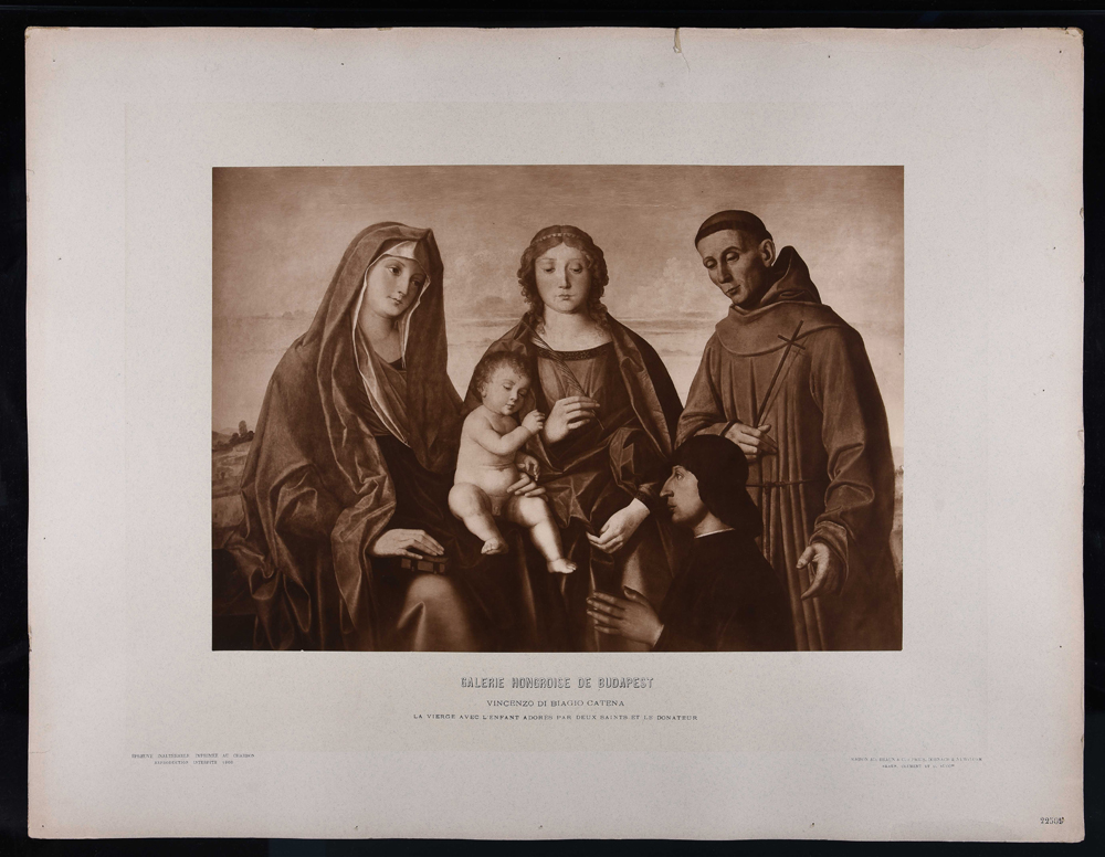 Catena Vincenzo di Biagio, La Vierge avec l'enfant adores par deux saints et le donateur