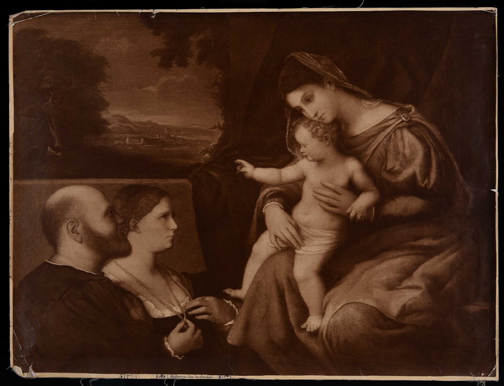 Lotto Lorenzo, Madonna con Bambino e due donatori