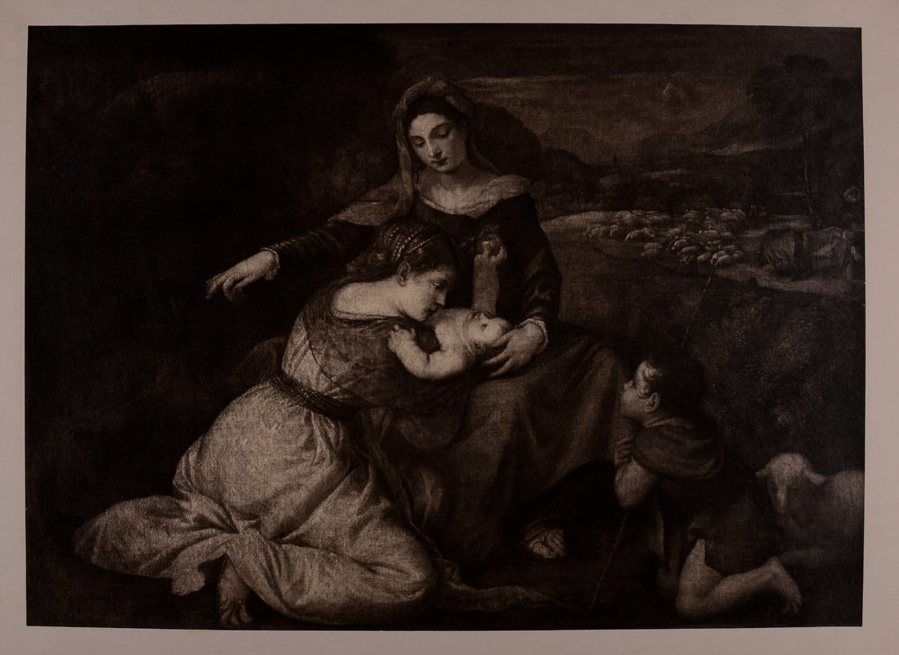 Vecellio Tiziano, Madonna con Bambino, s. Giovannino e s. Caterina d'Alessandria